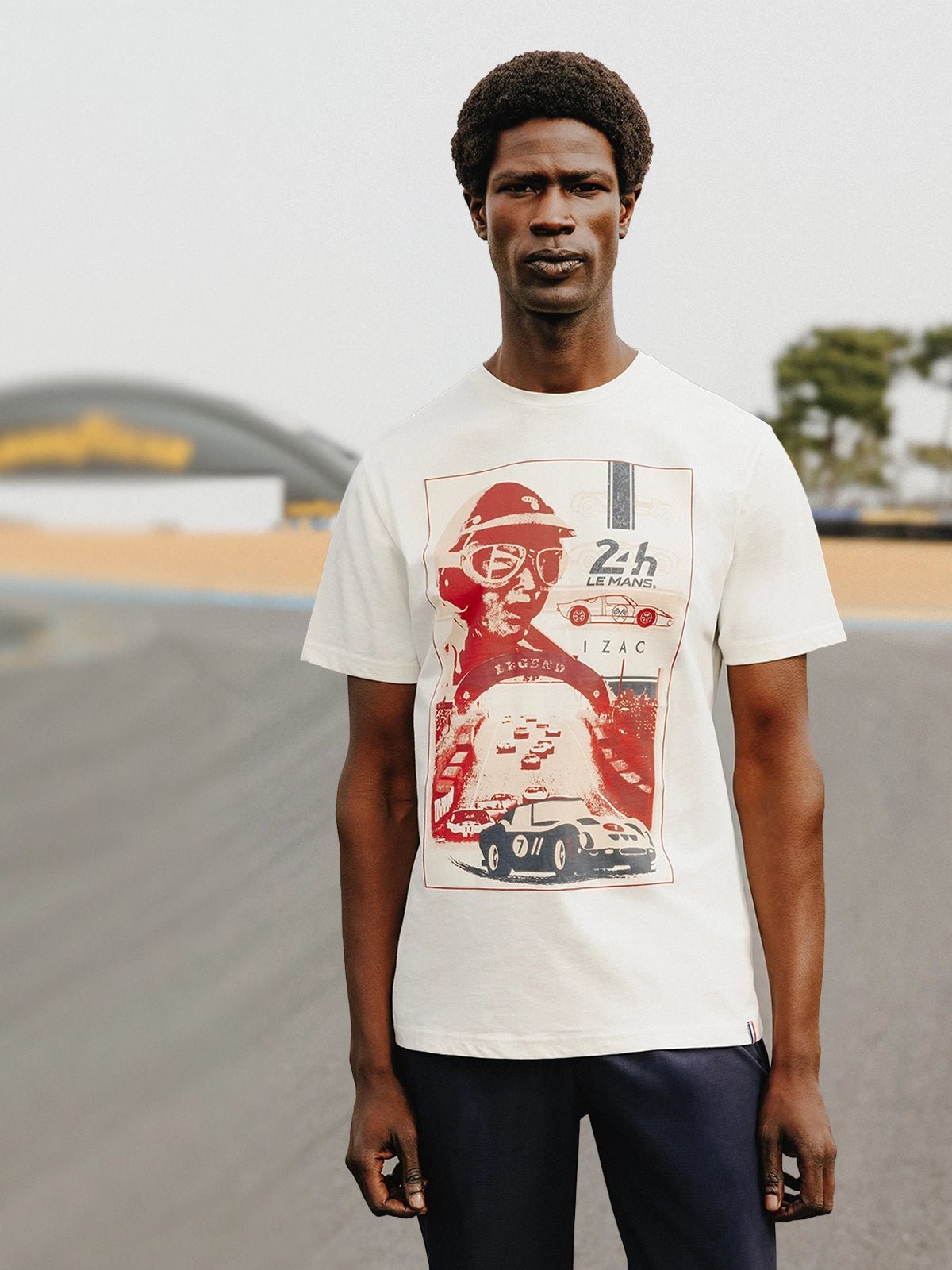 T-shirt col rond écru 24h Le Mans - IZAC