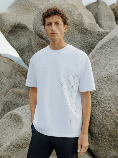 T-shirt oversize col rond blanc - IZAC