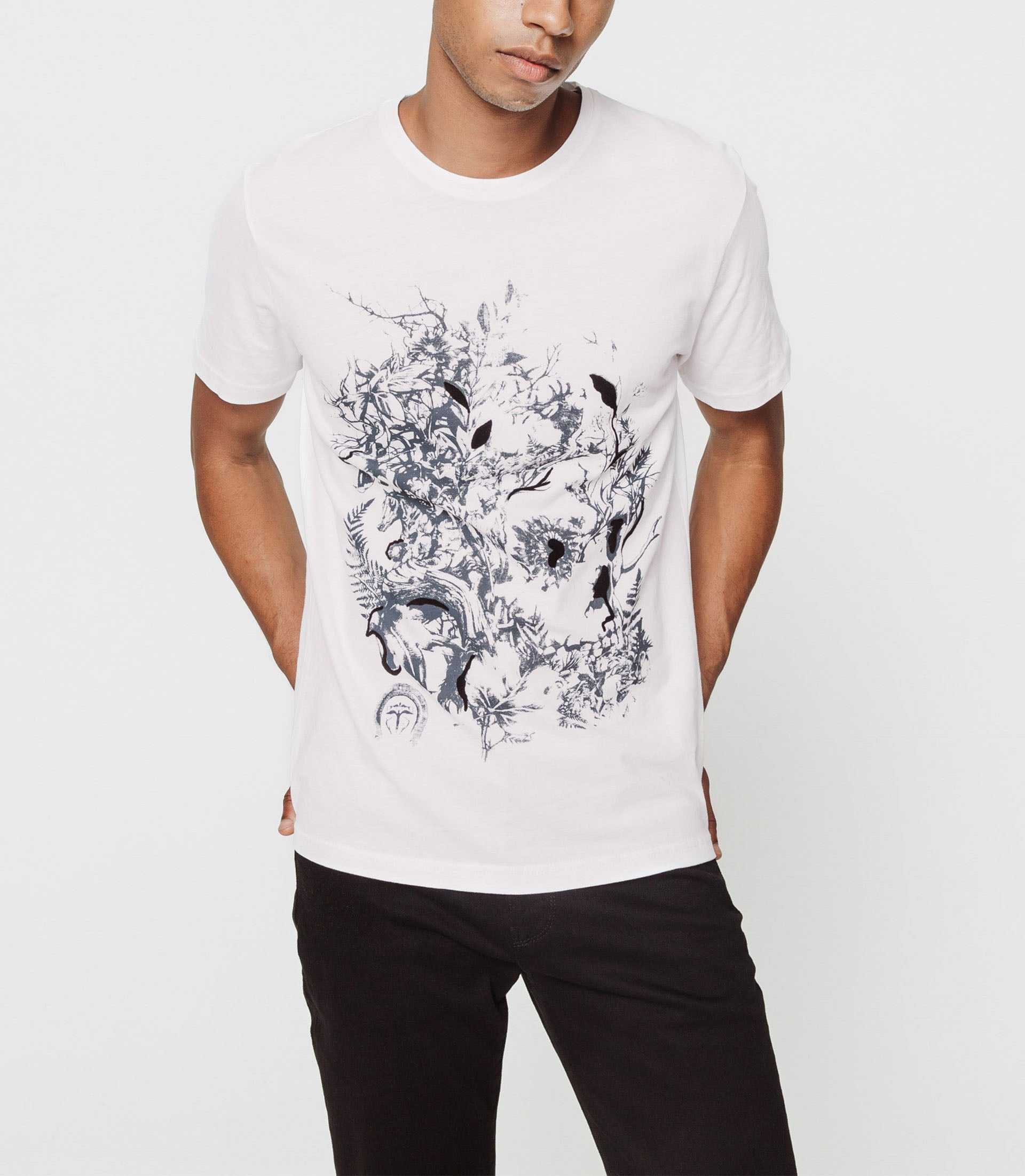 T-shirt blanc motif fashion