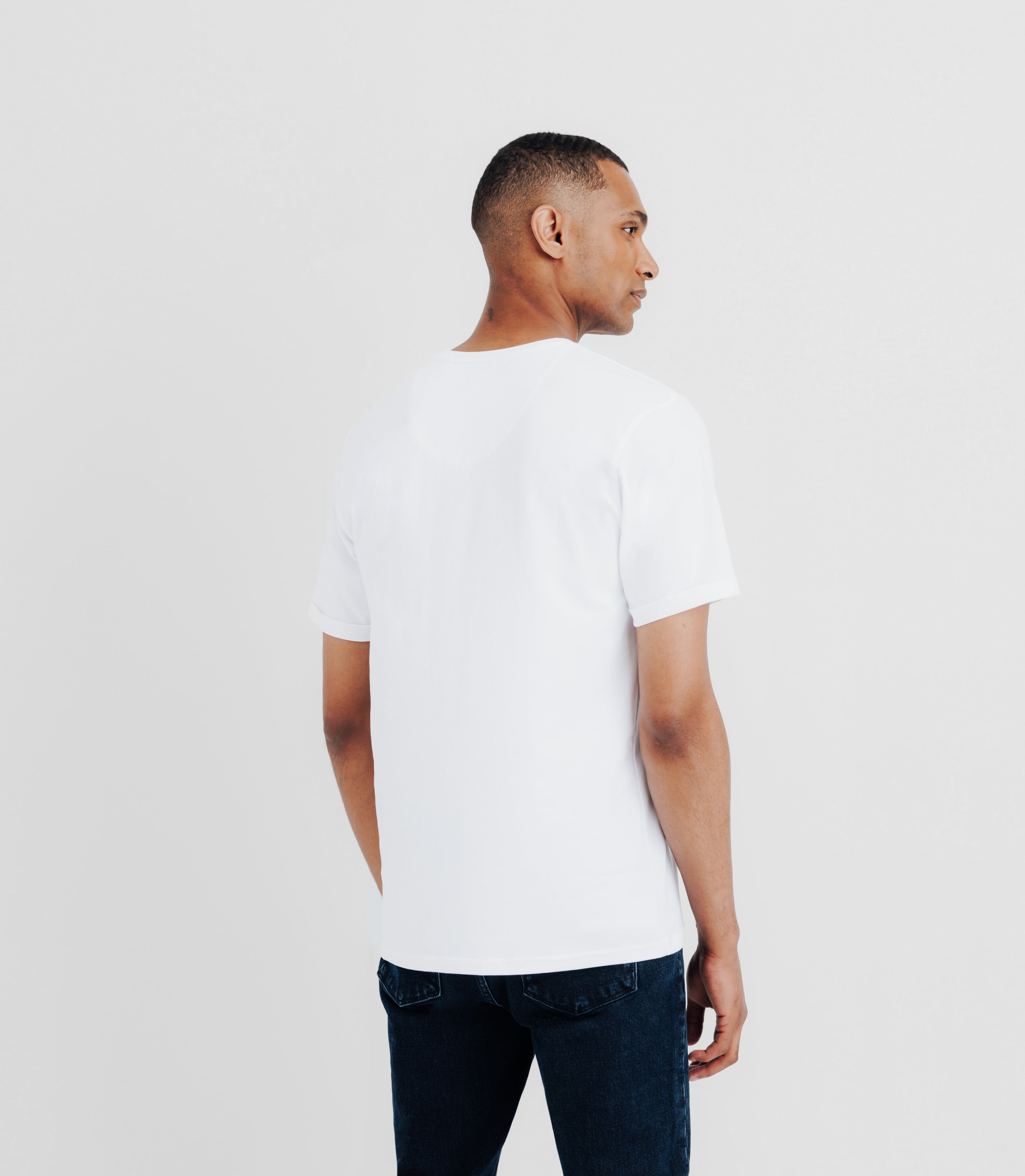 T-shirt col V blanc