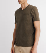 V-neck t-shirt with khaki pocket