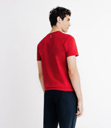 Round-collar t-shirt with Red Print