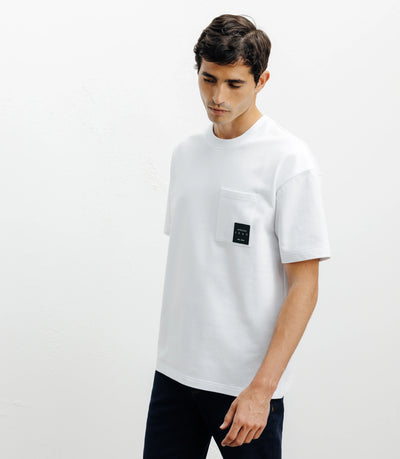 T-shirt oversize col rond blanc - IZAC