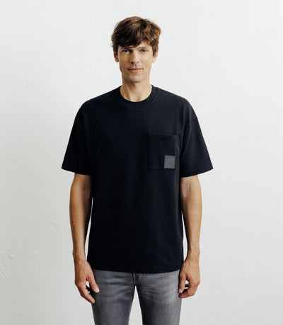 T-shirt oversize col rond noir - IZAC