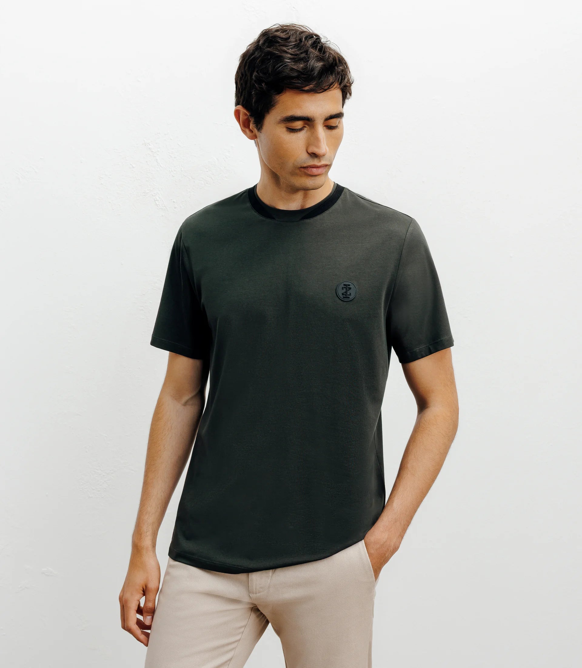 T-shirt col teddy kaki - IZAC