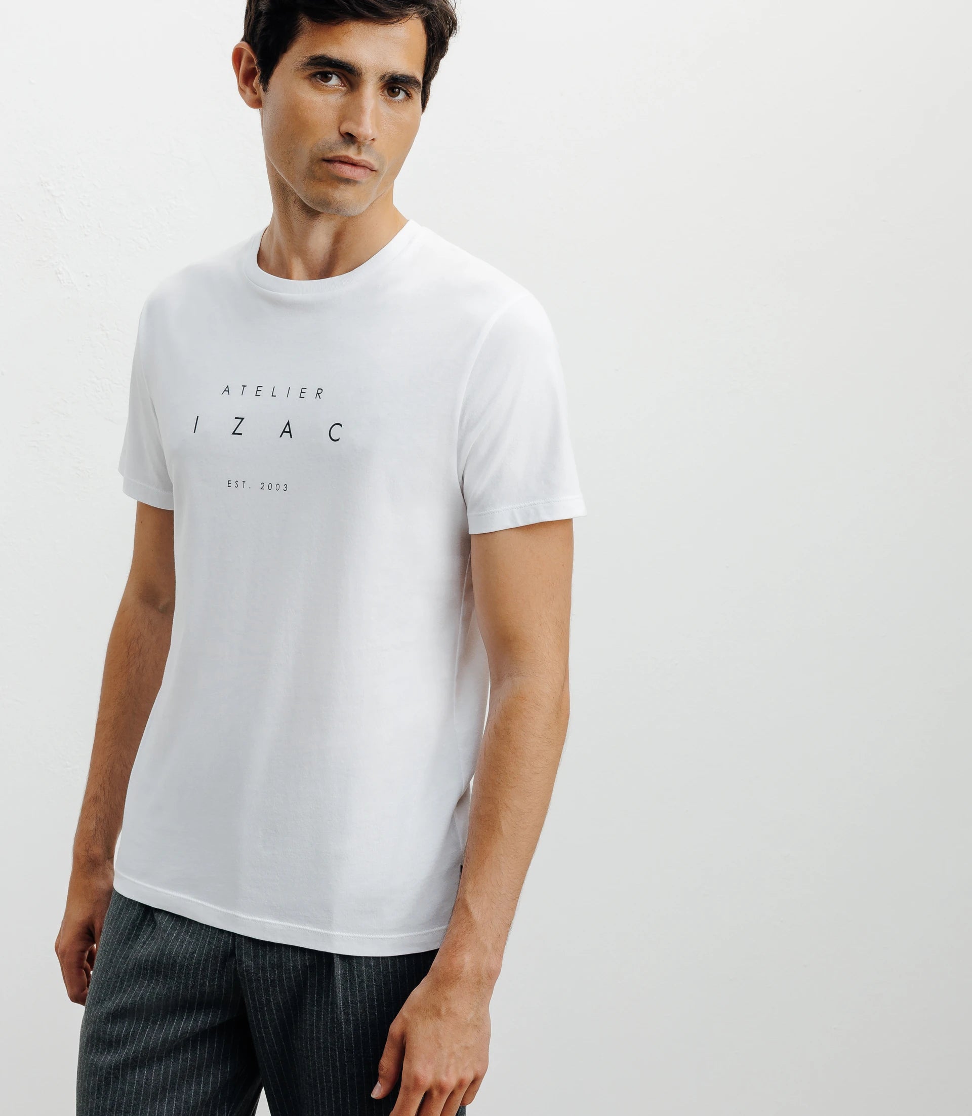 T-shirt print blanc - IZAC