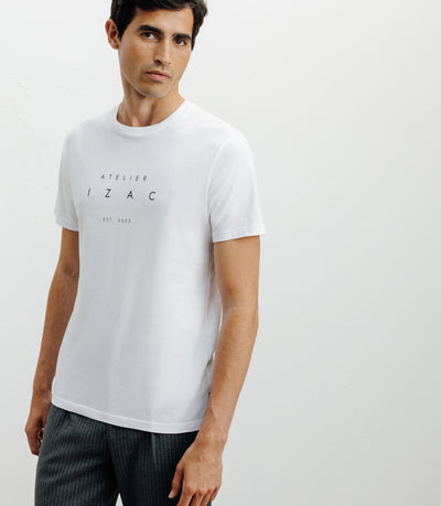 T-shirt print blanc - IZAC