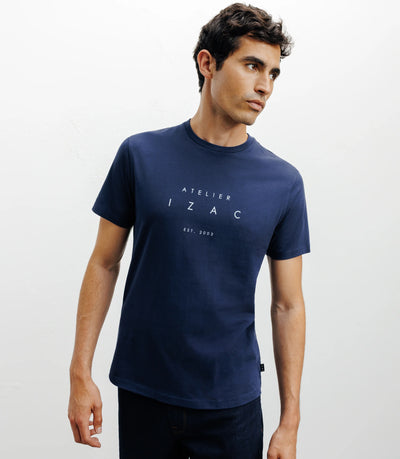 T-shirt print bleu - IZAC