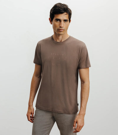 T-shirt print chatain - IZAC