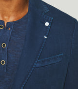 Indigo blue dobby cotton jacket ANDREAS