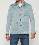 Veste en coton lin bleue AQUA - IZAC