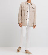 Casual jacket 100% beige linen