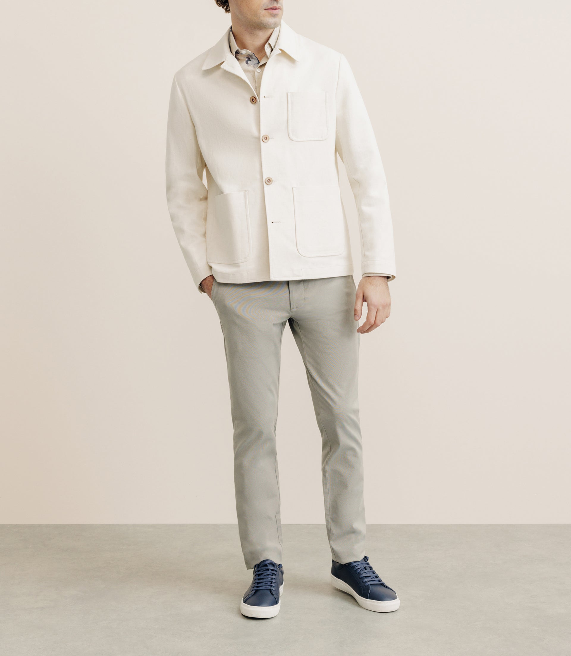 Cotton and flax jacket