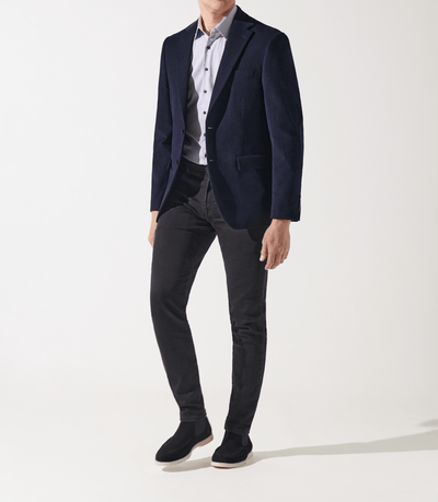 Veste en velours armuré marine - IZAC