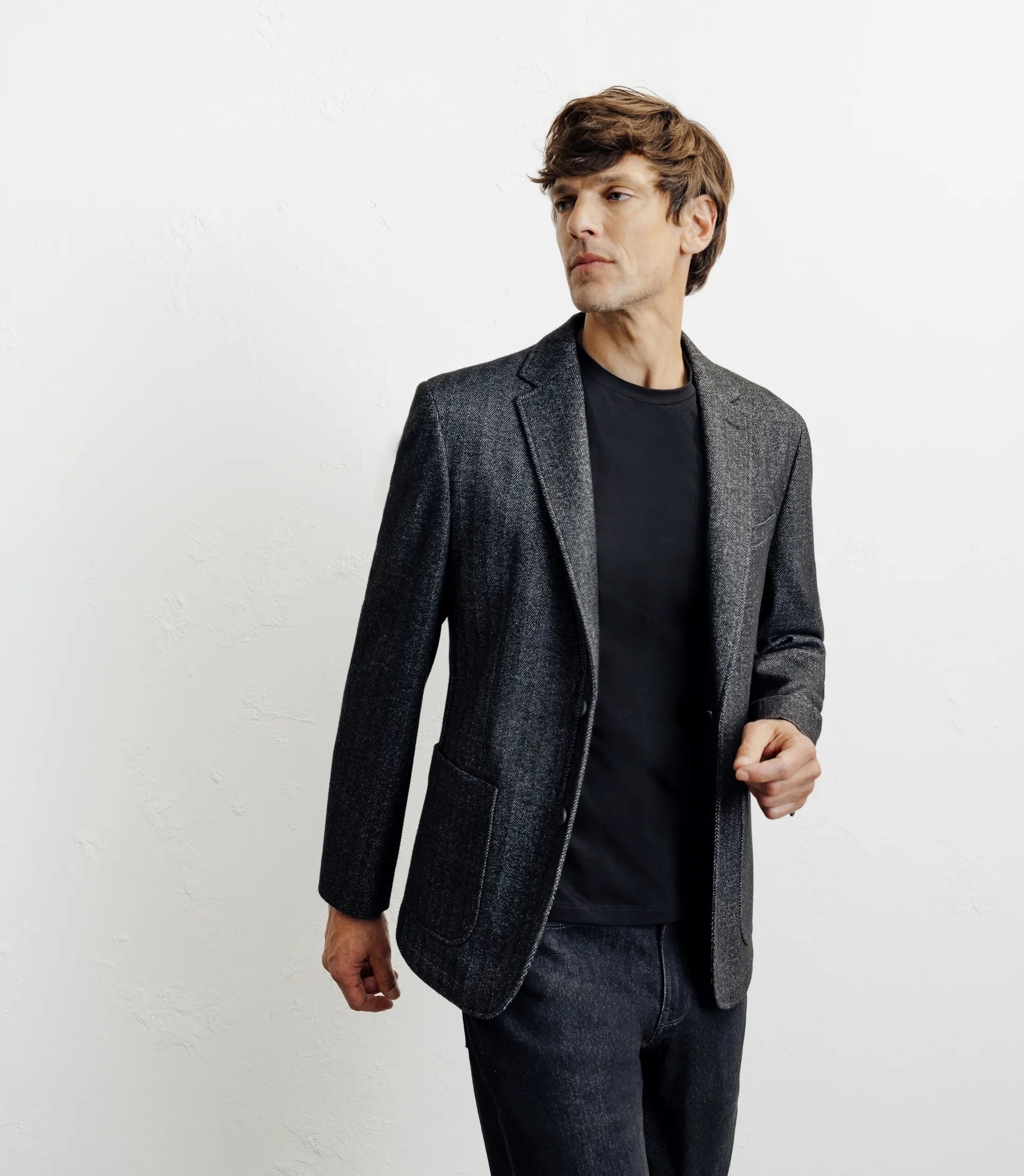 Veste en maille chevron anthracite - IZAC