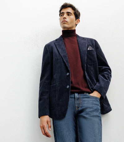 Veste en velours côtelé marine - IZAC