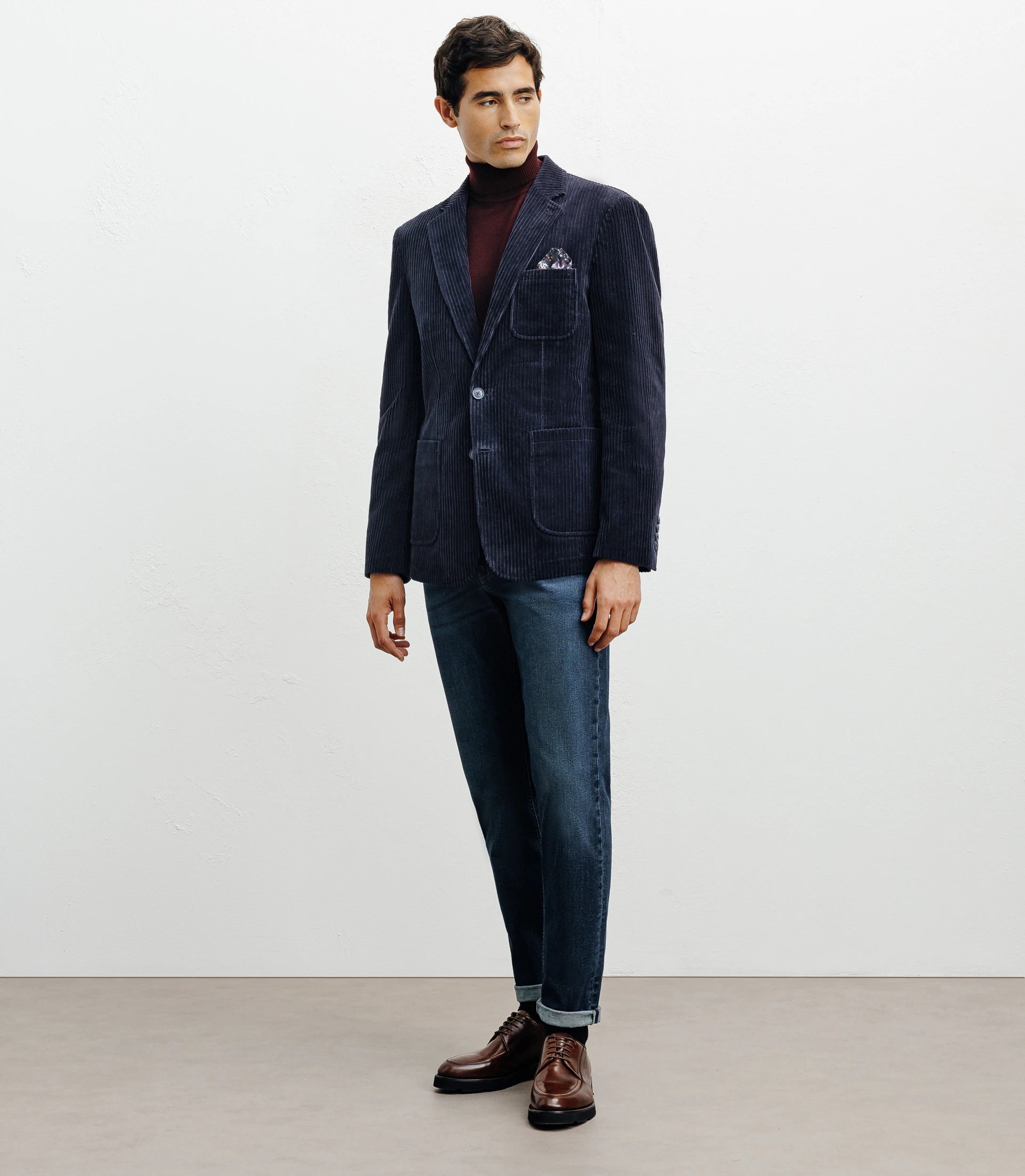 Veste en velours côtelé marine - IZAC