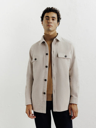 Veste casual col chemise beige - IZAC