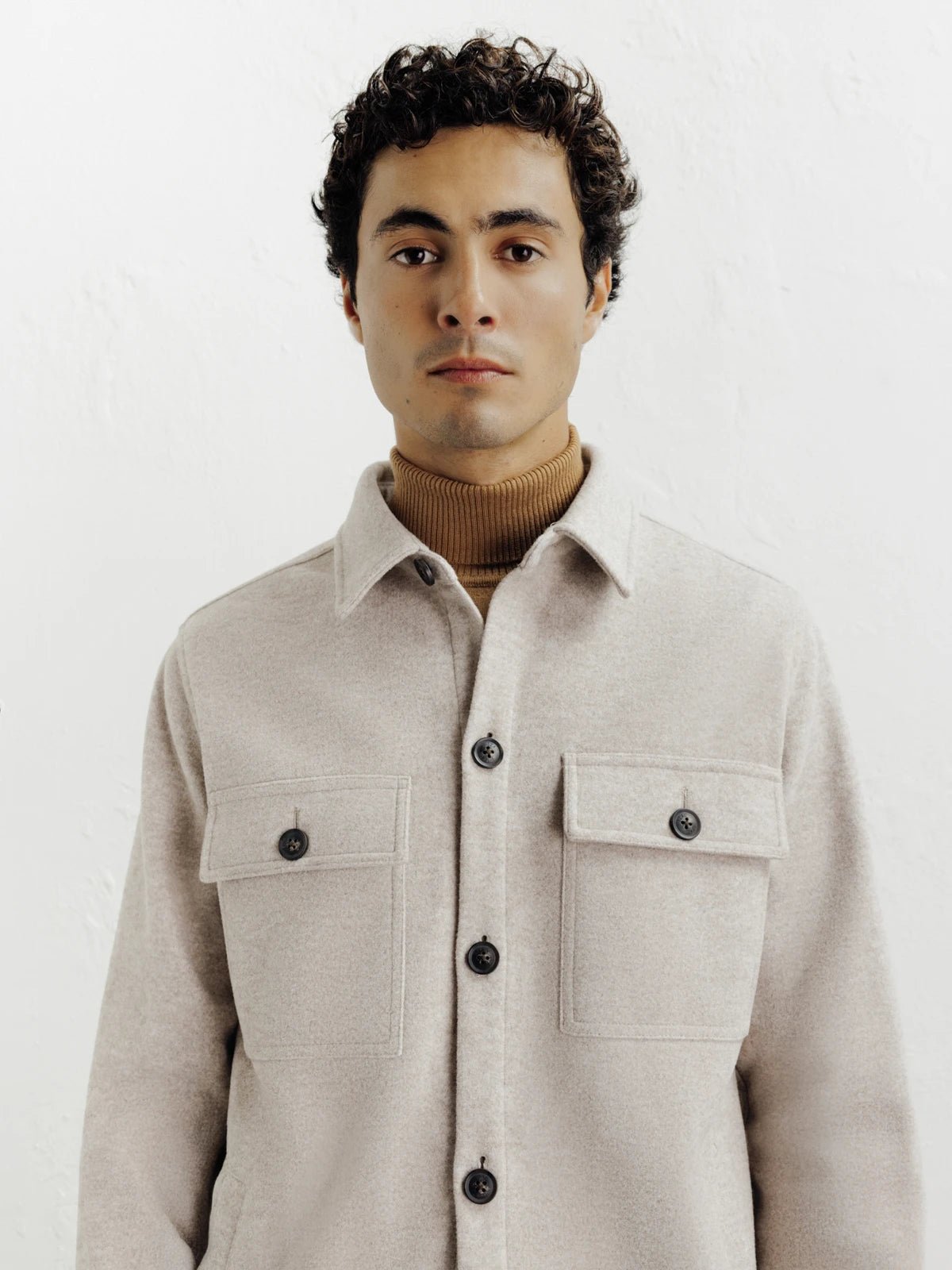 Veste casual col chemise beige - IZAC