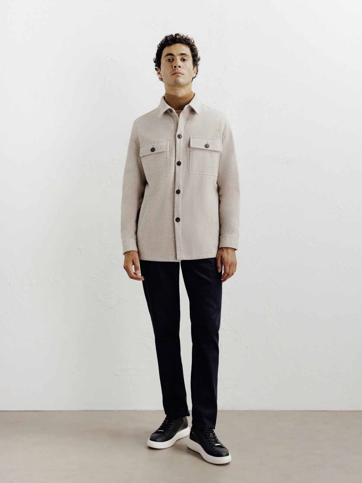 Veste casual col chemise beige - IZAC