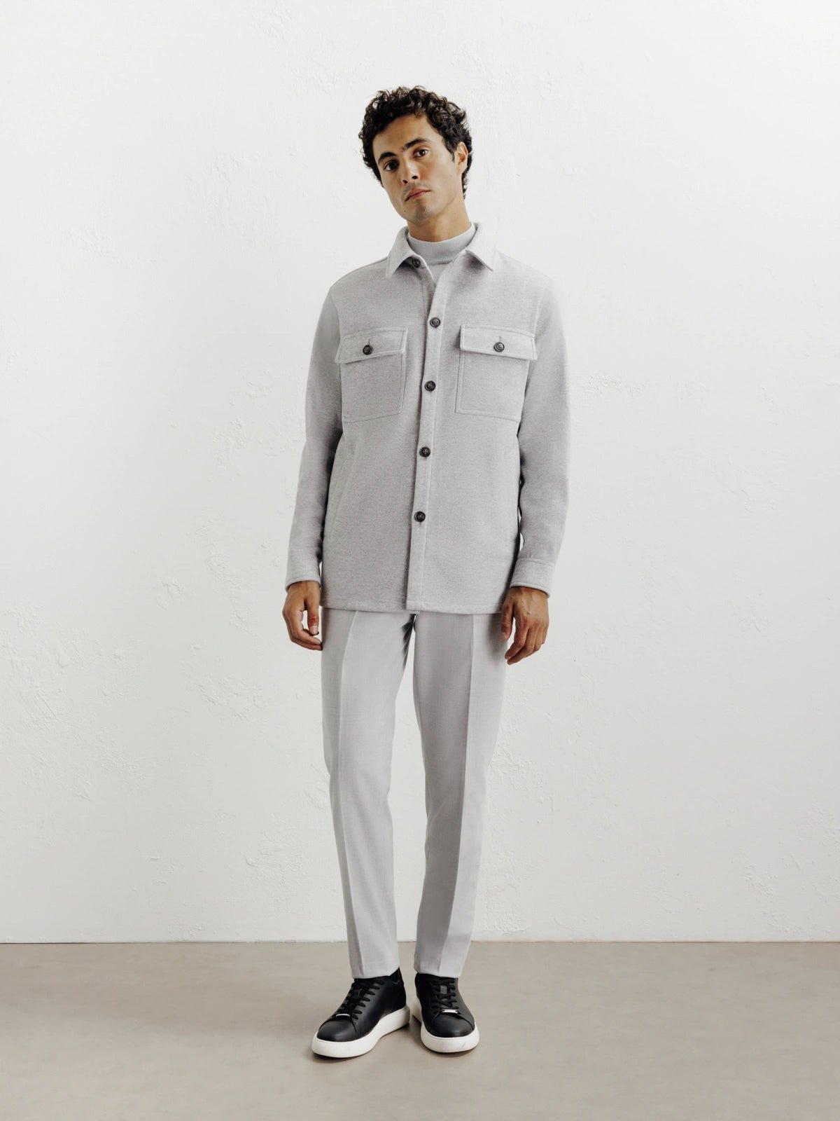 Veste casual col chemise gris clair - IZAC