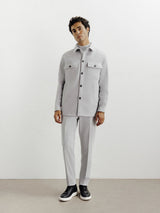 Veste casual col chemise gris clair - IZAC