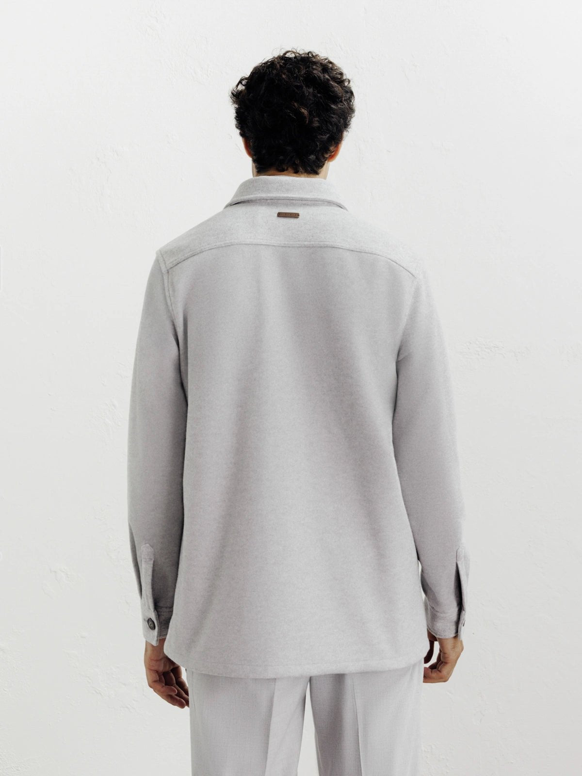 Veste casual col chemise gris clair - IZAC