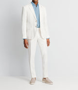 100% white linen city jacket