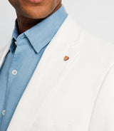 100% white linen city jacket