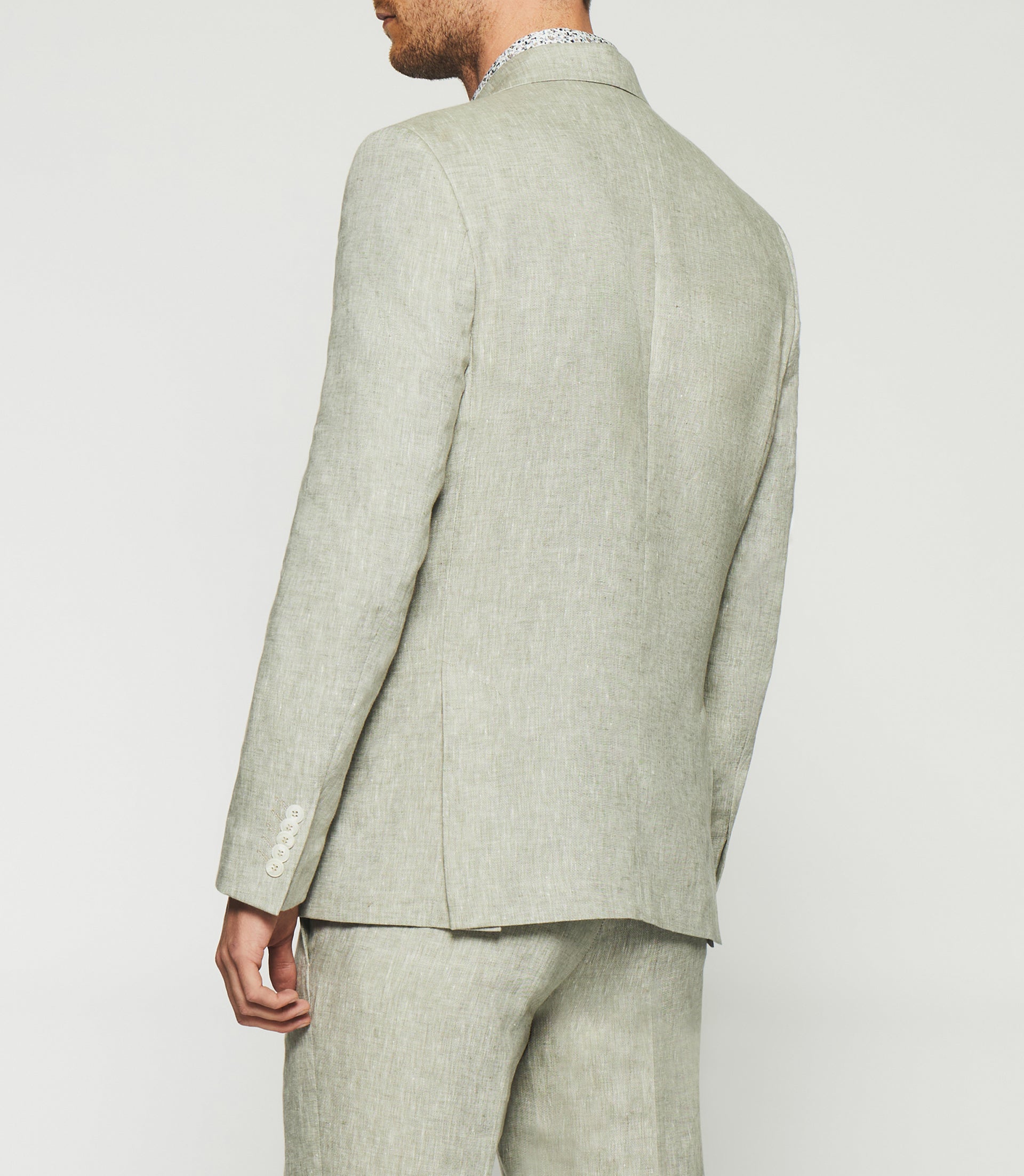 Separable khaki linen jacket CELESTE