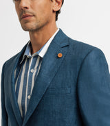 Separable city jacket 100% Indigo blue linen