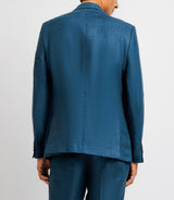 Separable city jacket 100% Indigo blue linen