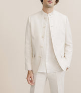 Veste ville col mao lin écru