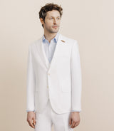 100% white separable linen city jacket