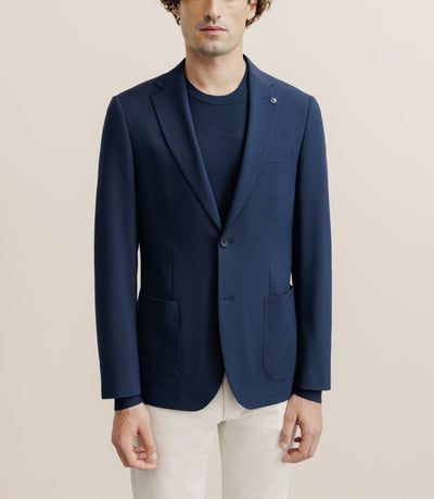 Veste en tissu armuré marine - IZAC