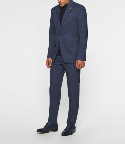 Veste ville à carreaux esprit Prince de Galles marine SWING - IZAC