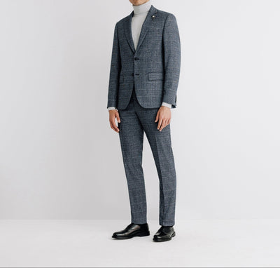 Veste ville à carreaux marine - IZAC