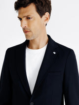 Veste en maille avec parementure marine - IZAC