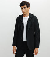 Veste en maille avec parmenture noire - IZAC