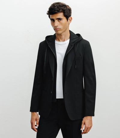 Veste en maille avec parmenture noire - IZAC