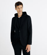 Display jacket with black parment