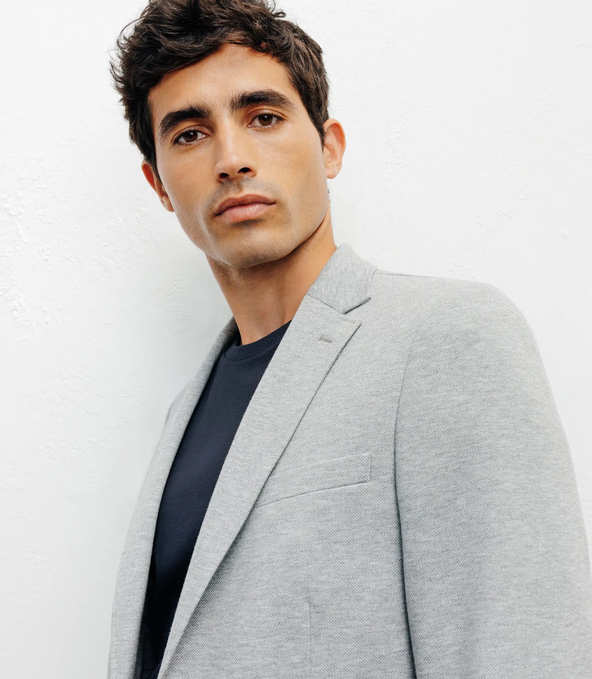 Veste ville en maille 2 boutons gris - IZAC