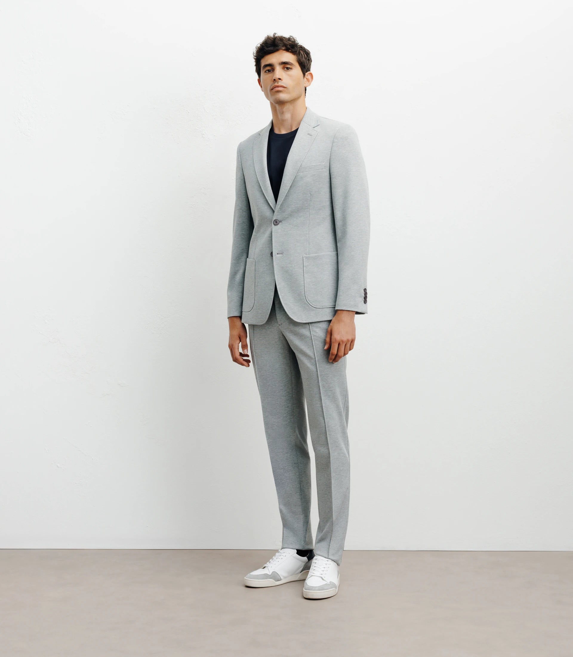 Veste ville en maille 2 boutons gris - IZAC