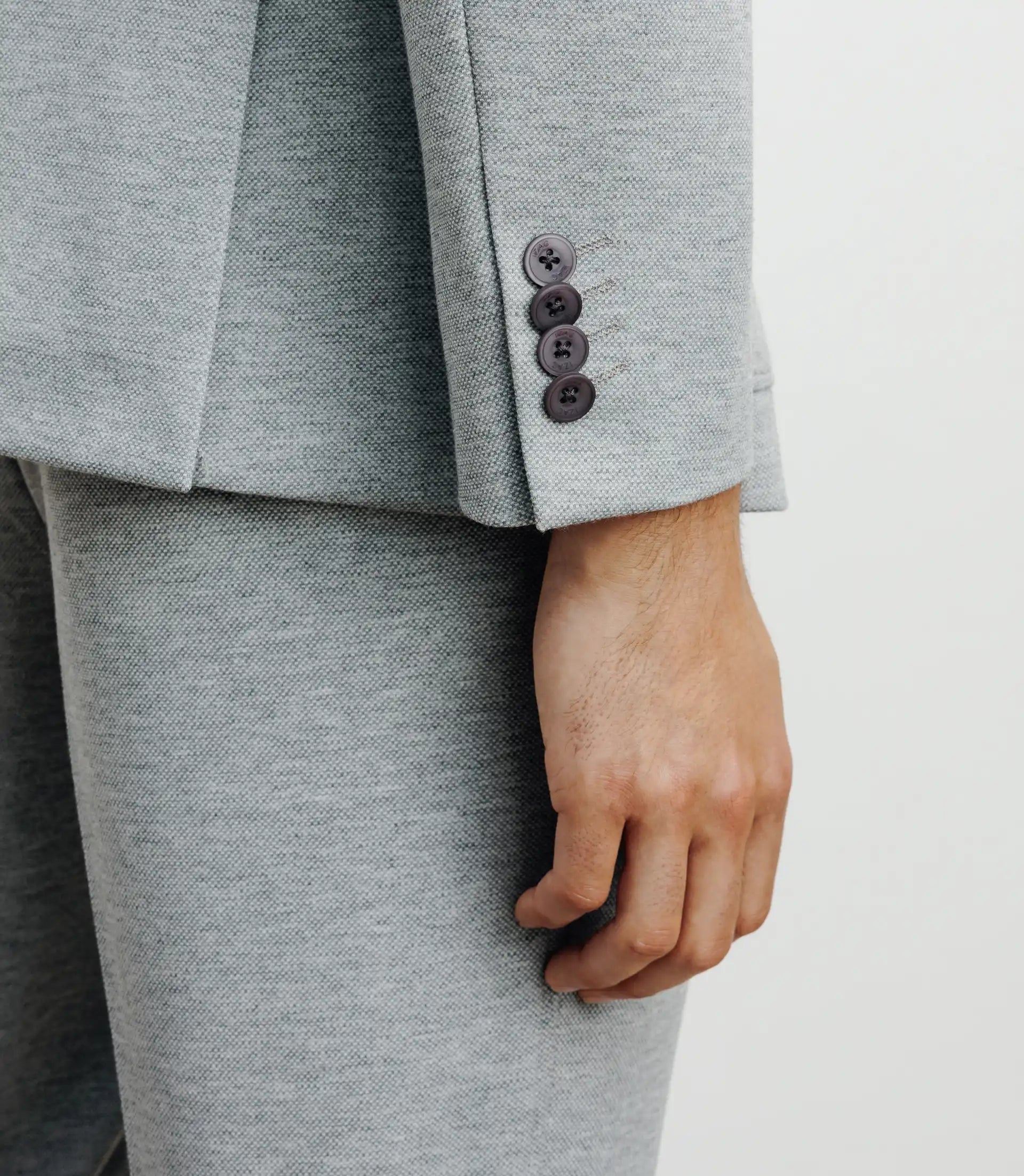 Veste ville en maille 2 boutons gris - IZAC