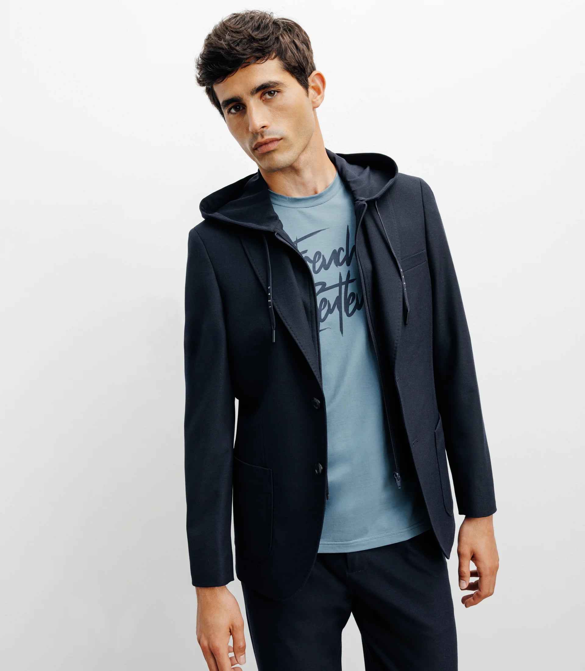 Veste ville à capuche marine - IZAC