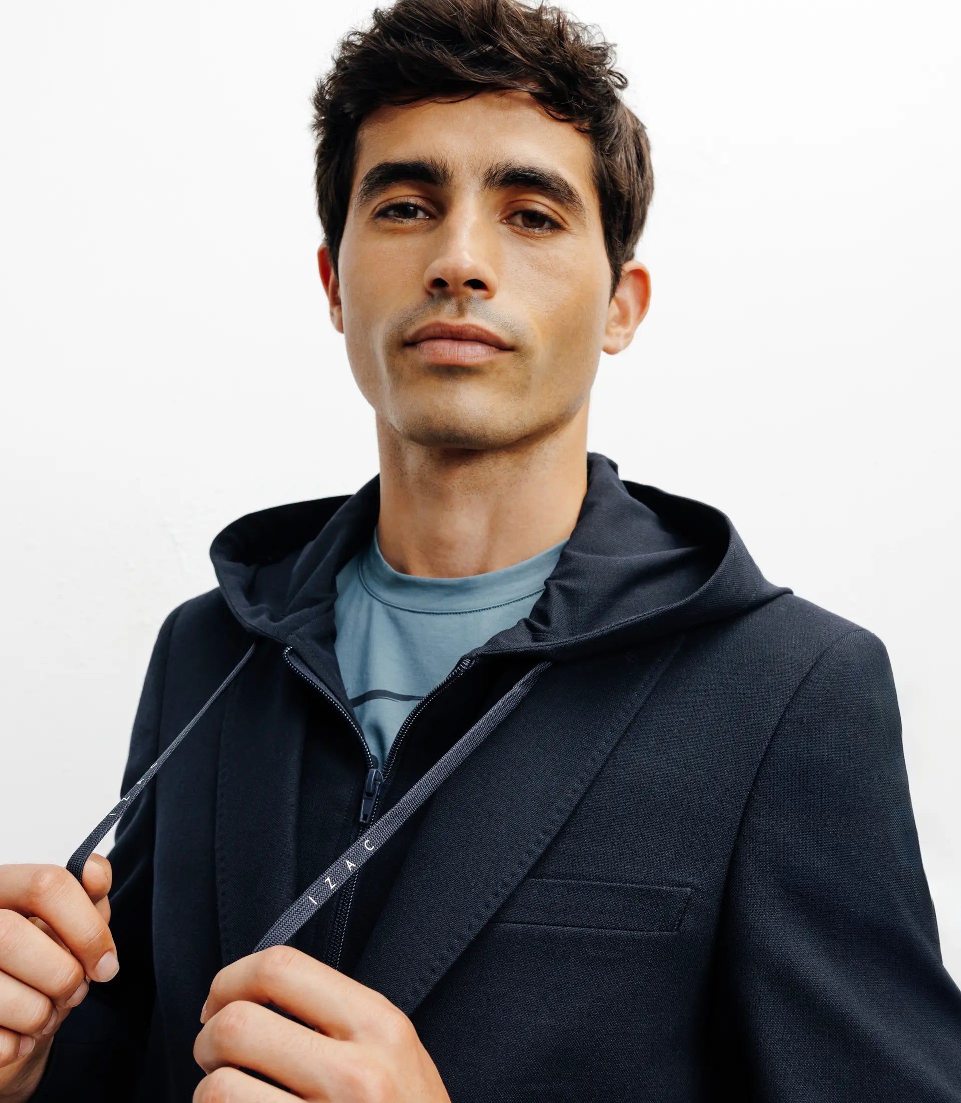 Veste ville à capuche marine - IZAC