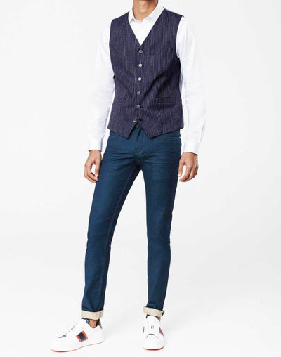 Gilet rayé bleu marine - IZAC