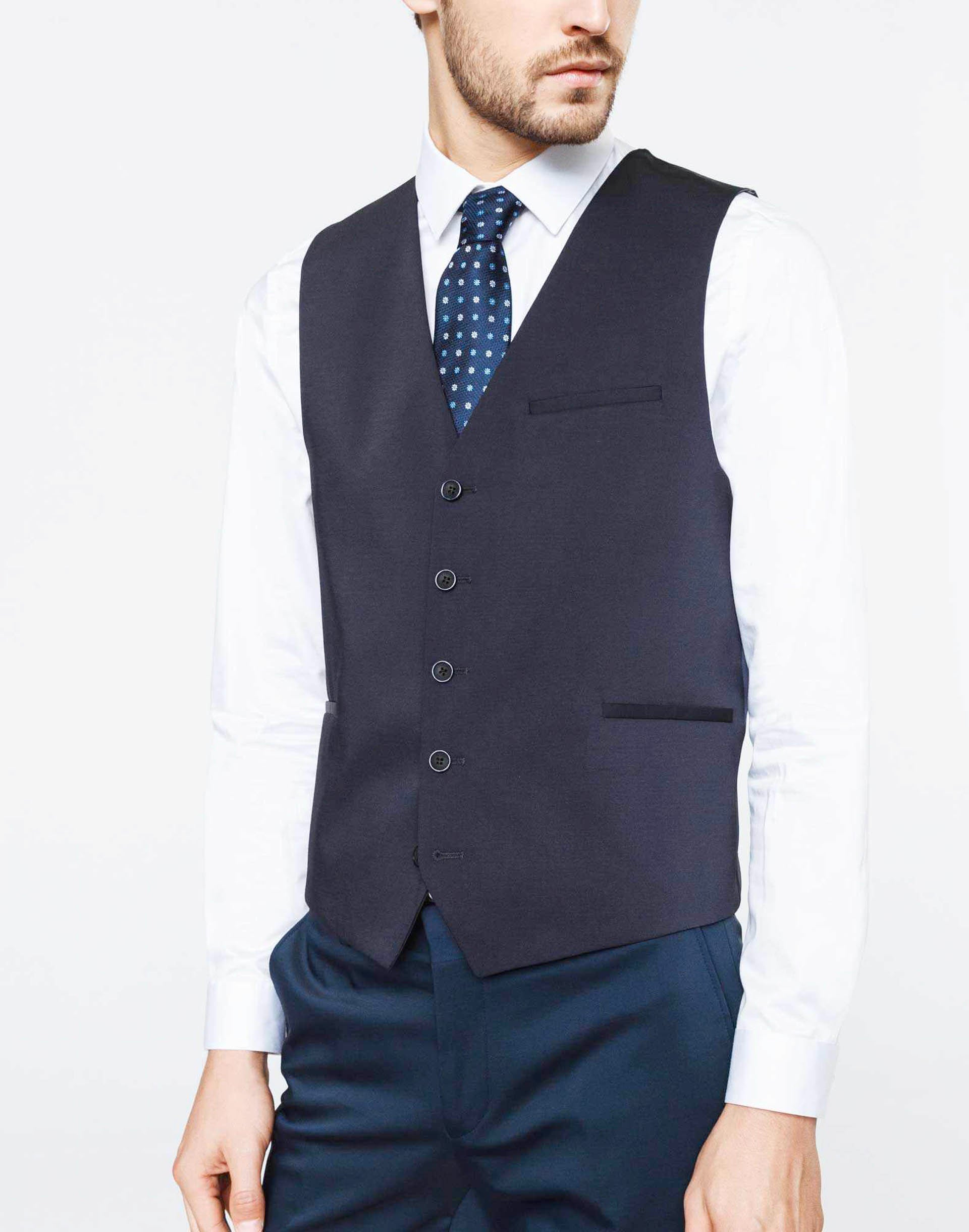 Navy blue suit vest