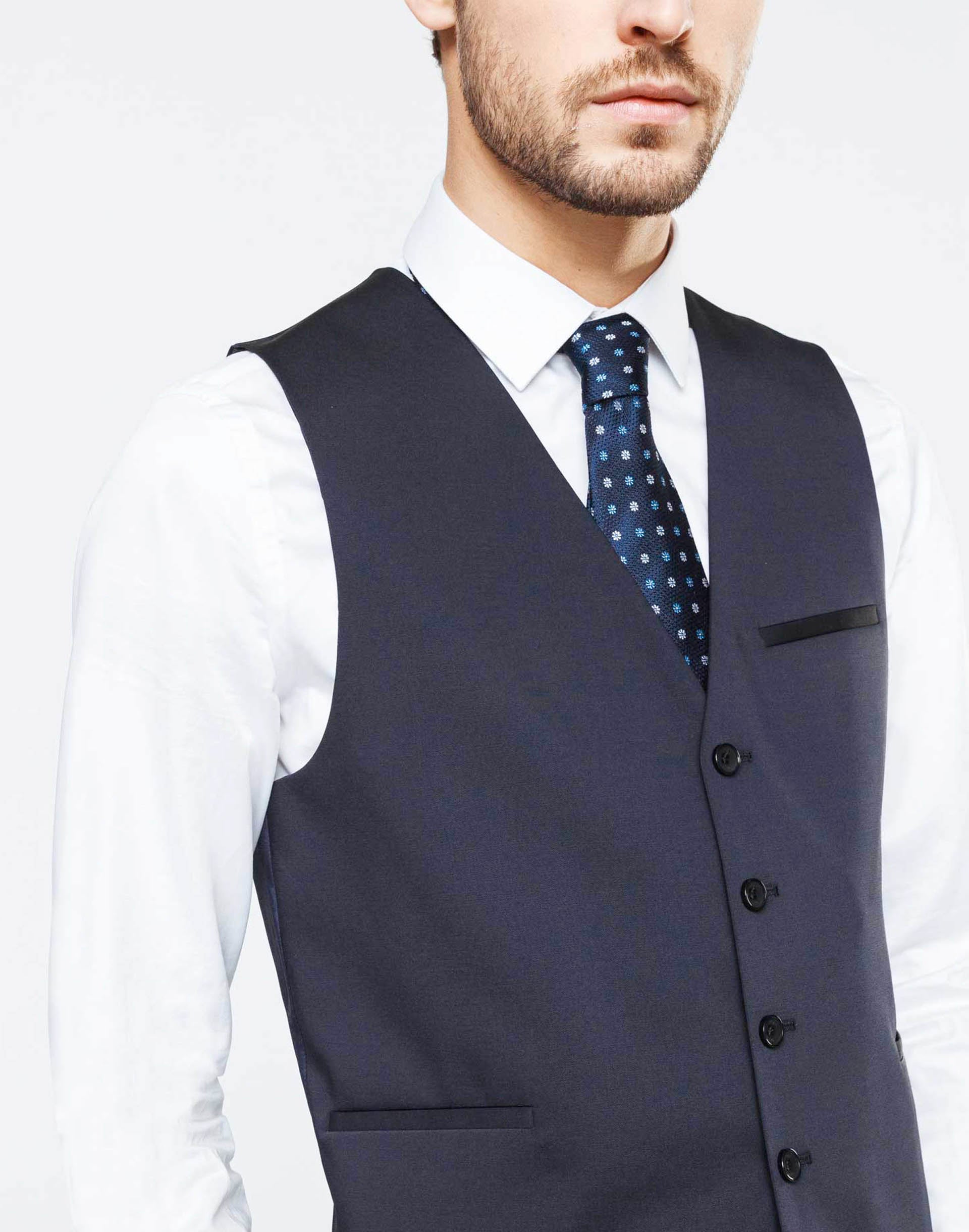 Navy blue suit vest