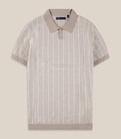 Polo en jacquard camel - IZAC